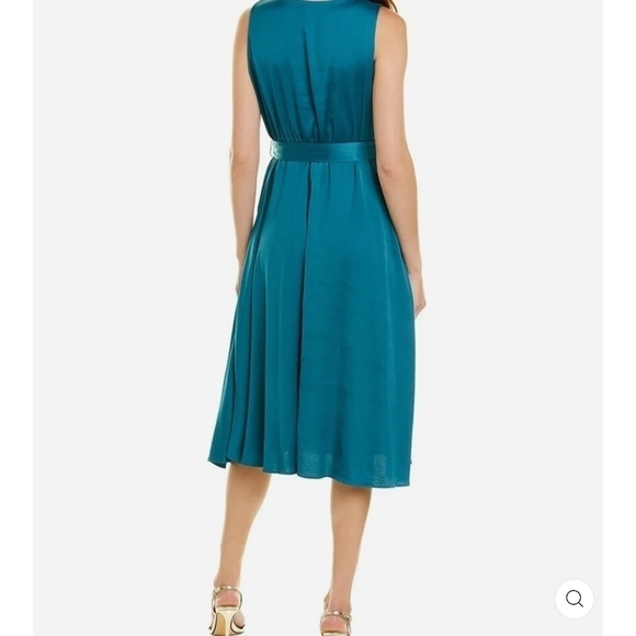 TAYLOR A-Line Sleeveless Belted Satin Dress Size: 8 - Picture 3 of 14